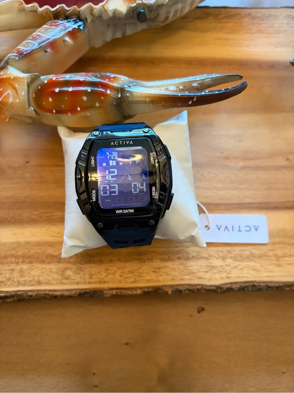 Ativa Black and Blue Digital Sports Smartwatch